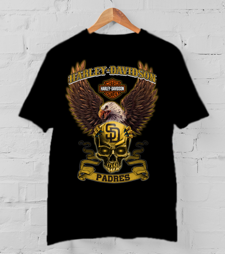 Harley Davidson Motor Cycles Sd Padres T-Shirt