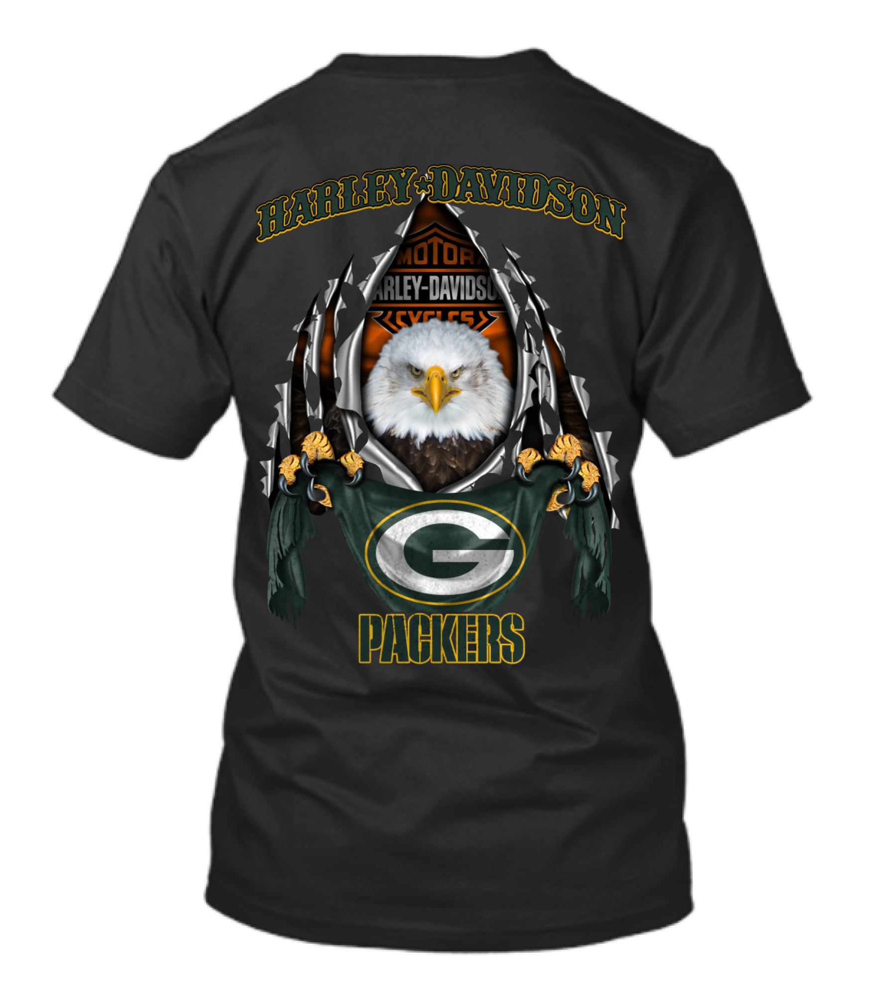 Harley Davidson Green Bay Packers Nfl 84 Motor Cycles T-Shirt