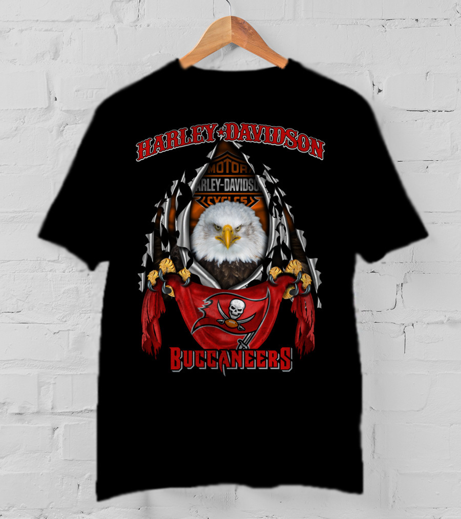 Harley Davidson Buccaneers Eagle 84 Tampa Bay Nfl T-Shirt