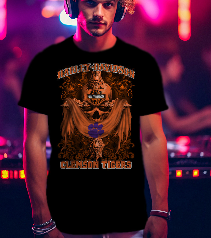 Harley Davidson Motor Cycles Clemson Tigers T-Shirt