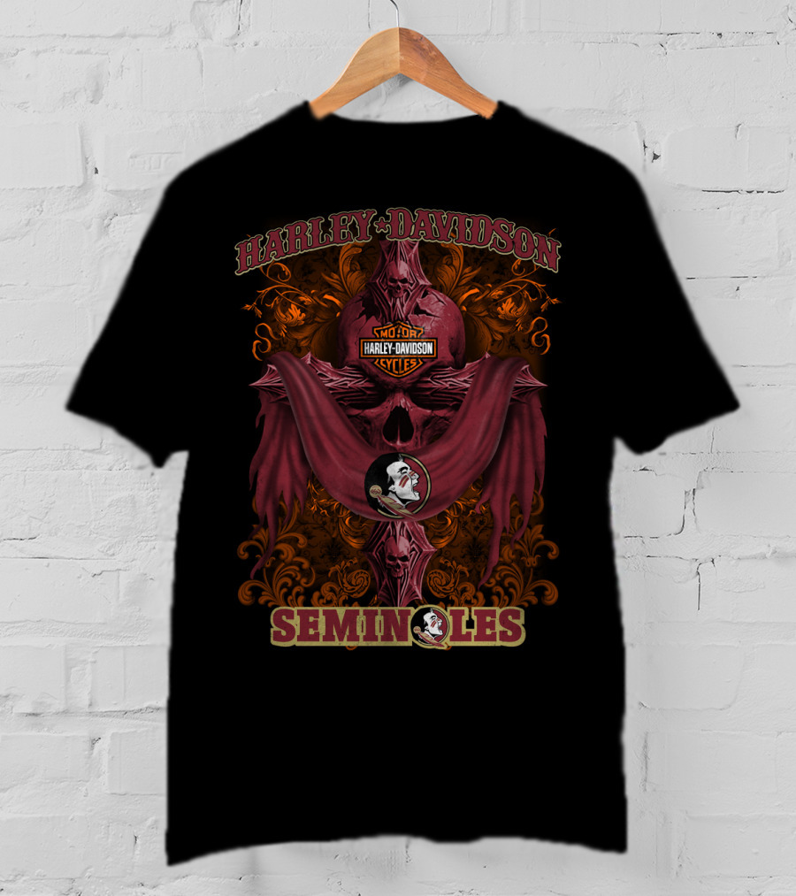 Harley Davidson Florida State Seminoles Motorcycle Cycles T-Shirt