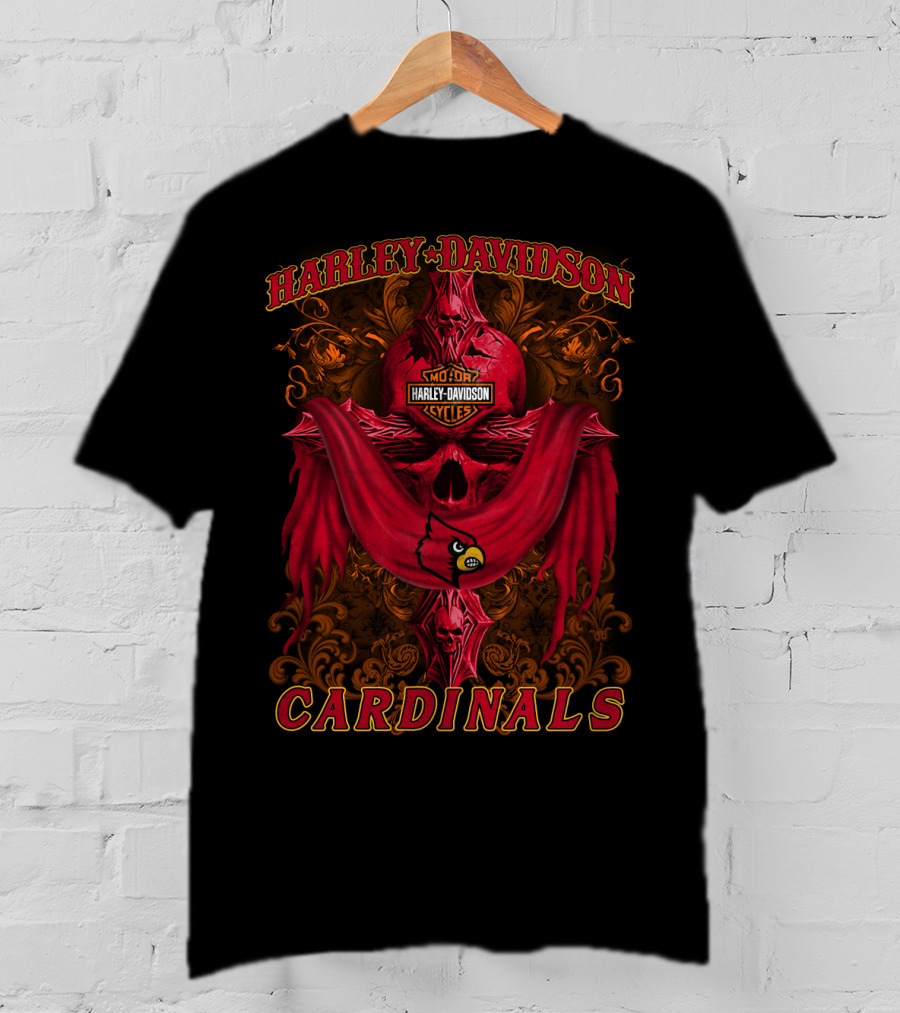 Harley Davidson Louisville Cardinals Motorcycles Ncaa 84 T-Shirt