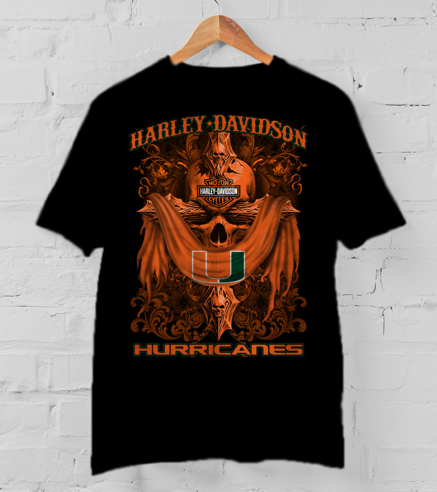 Harley Davidson Miami Hurricanes Ncaa Motorcycles U T-Shirt