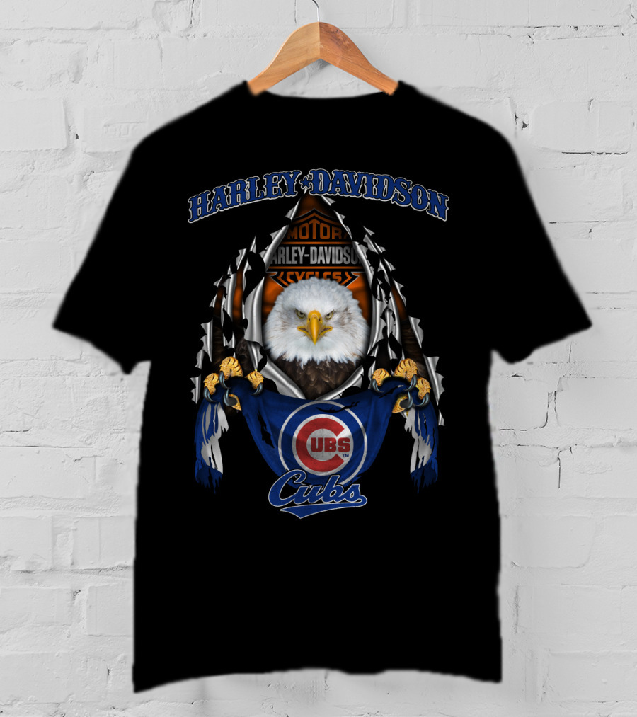 Harley Davidson Motor Eagles Cubs Chicago T-Shirt