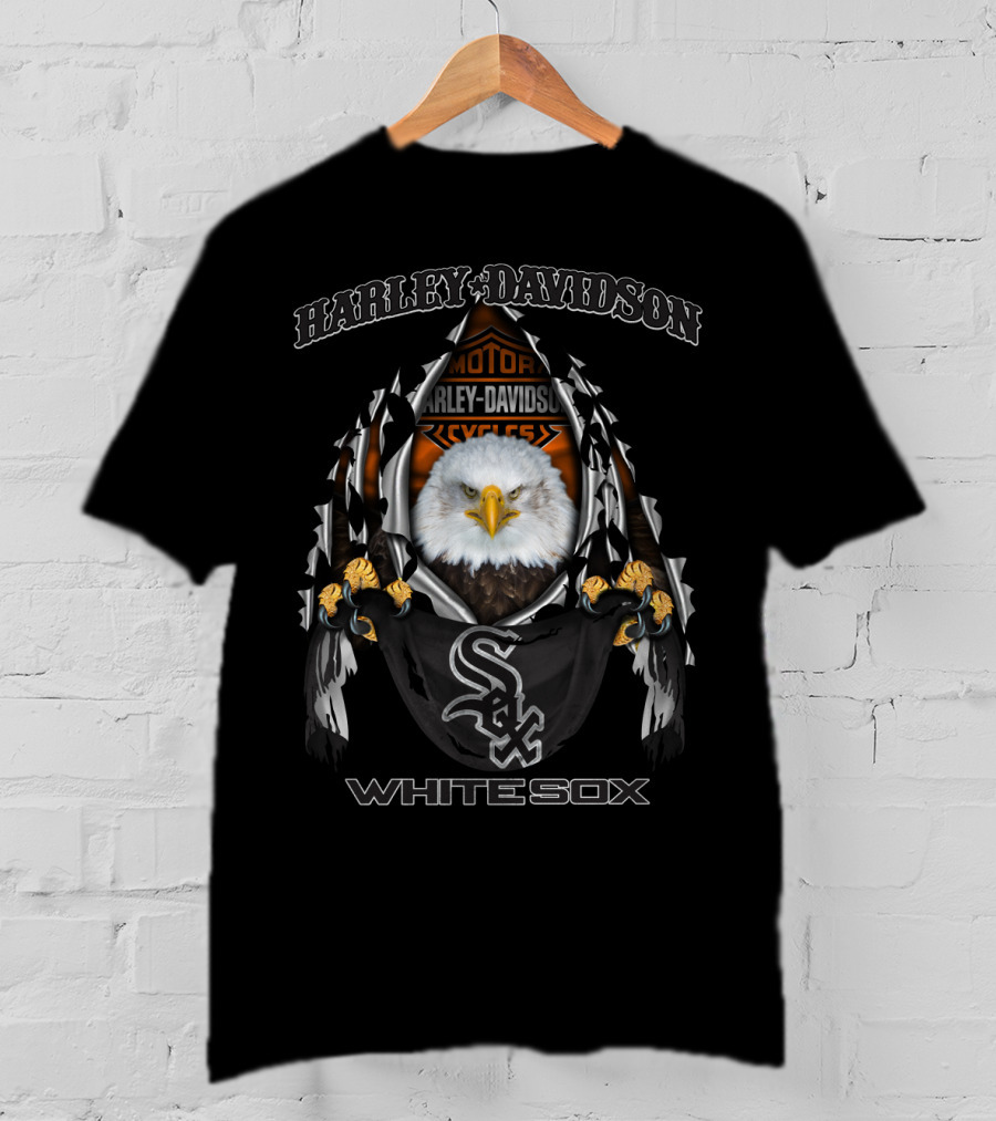 Harley Davidson Motorcycles Eagle Chicago White Sox Whitesox T-Shirt
