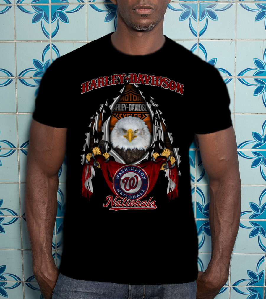 Harley Davidson Washington Nationals Bald Eagle T-Shirt