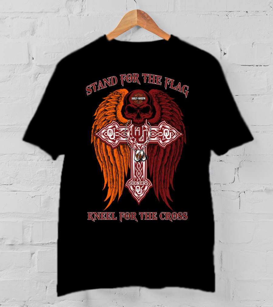 Stand For The Flag Kneel For The Cross Oklahoma Sooners T-Shirt