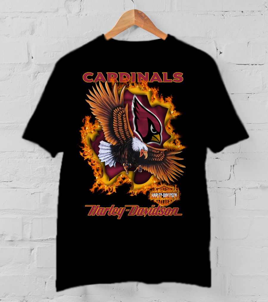 Cardinals Harley Davidson Nfl 84 Arizona Eagles Fire T-Shirt