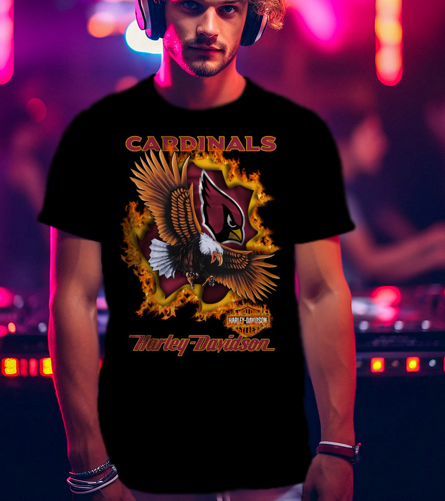 Cardinals Harley Davidson Nfl 84 Arizona Eagles Fire T-Shirt