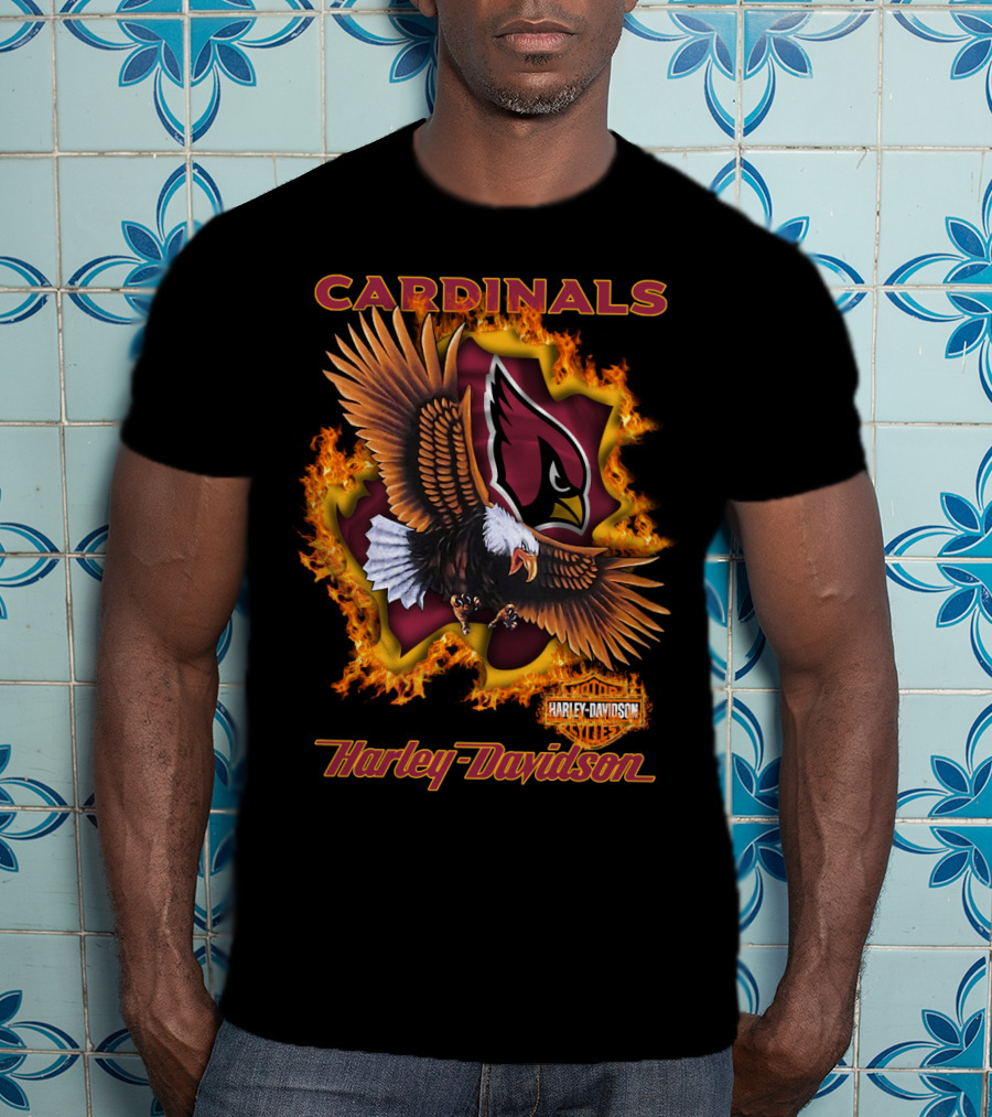 Cardinals Harley Davidson Nfl 84 Arizona Eagles Fire T-Shirt