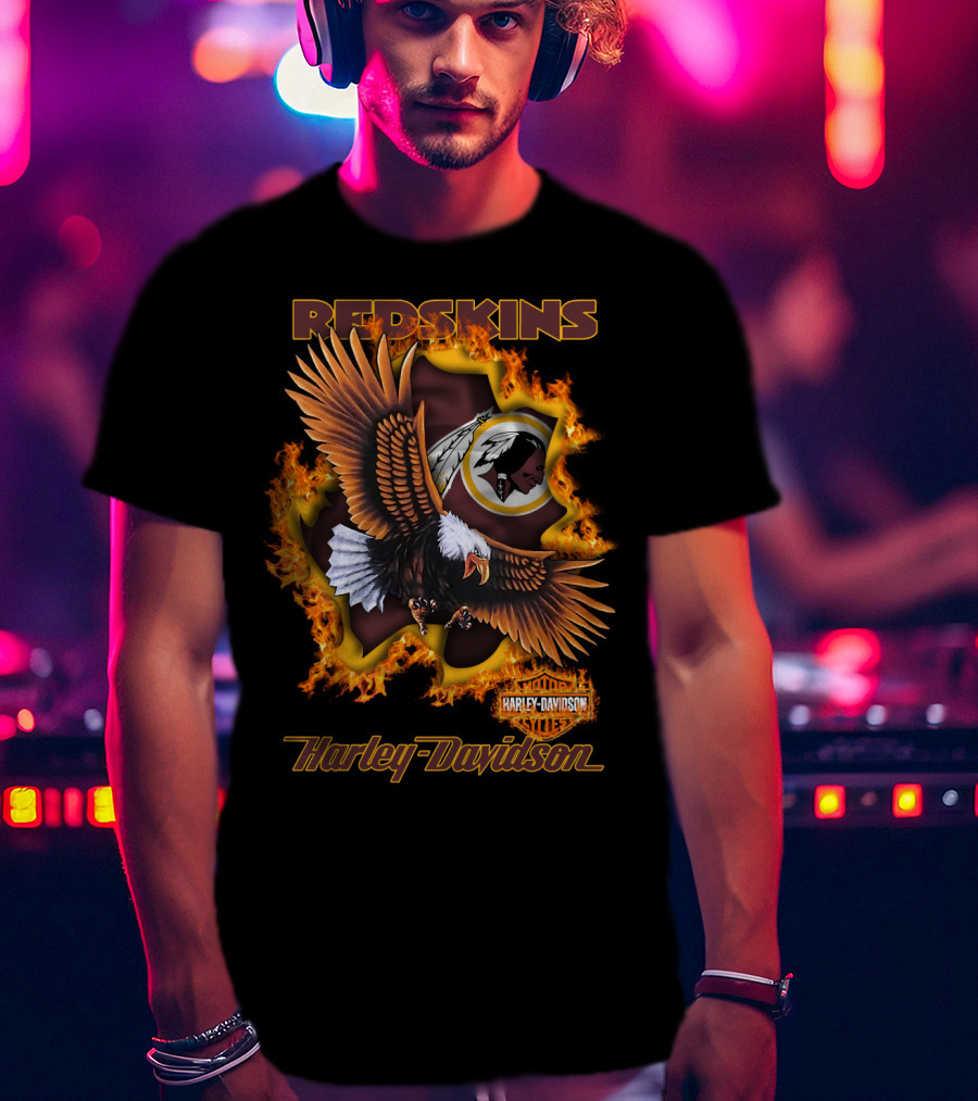 Redskins Eagle Harley Davidson Nfl 84 Washington T-Shirt