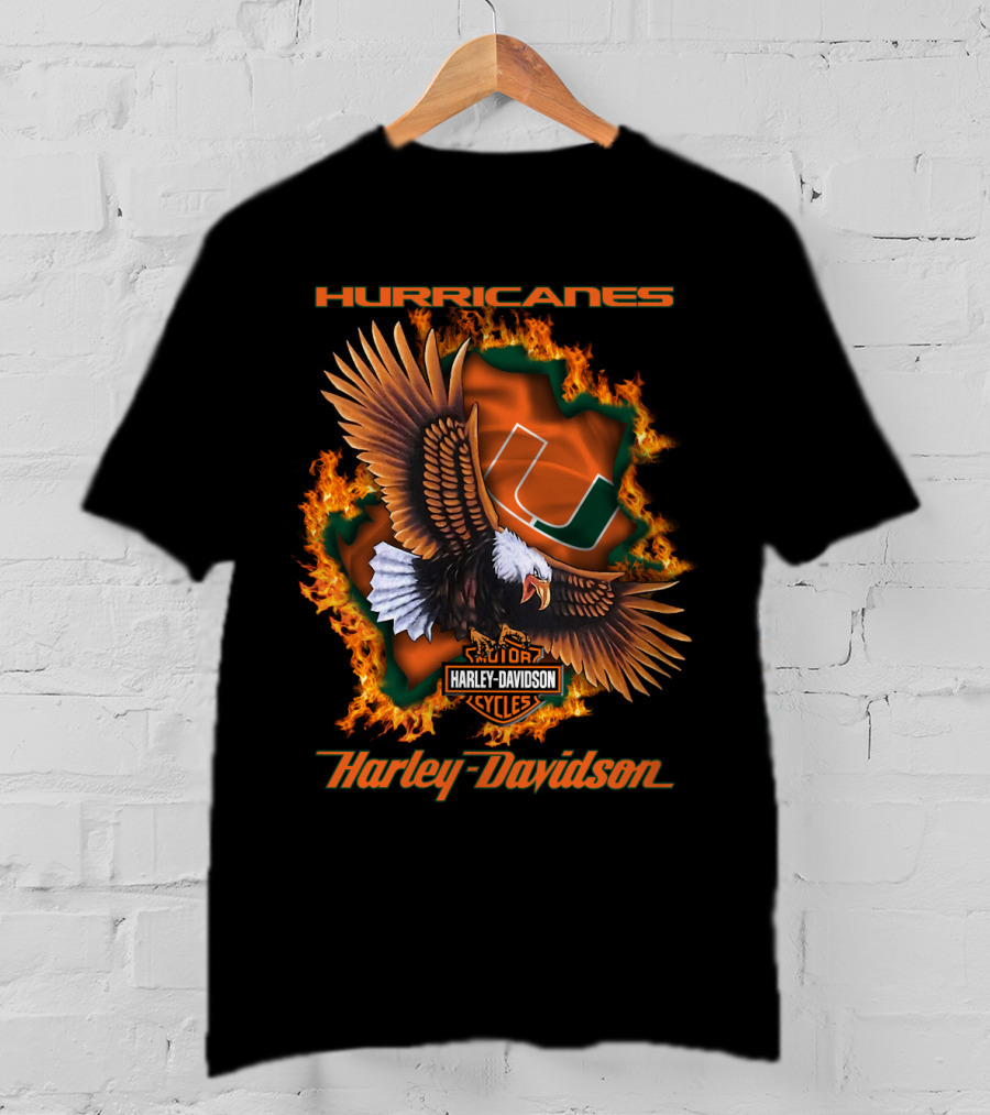 Hurricanes Miami Harley Davidson Ncaa 04.08 T-Shirt