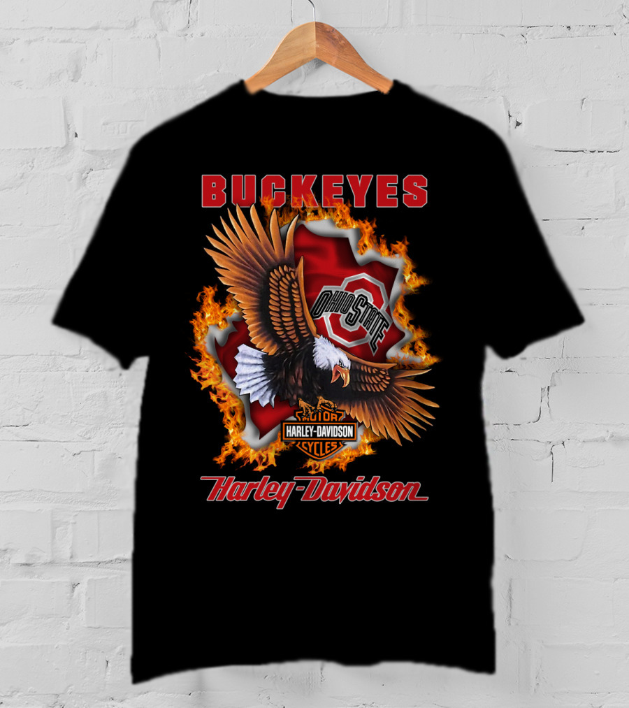 Buckeyes Ohio State Harley Davidson Cycles T-Shirt