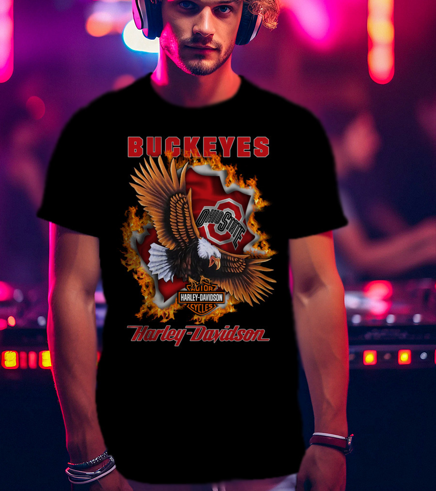 Buckeyes Ohio State Harley Davidson Cycles T-Shirt