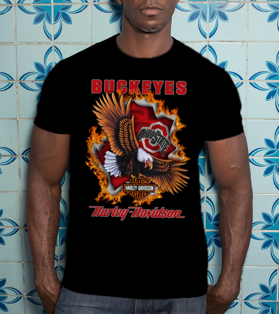 Buckeyes Ohio State Harley Davidson Cycles T-Shirt