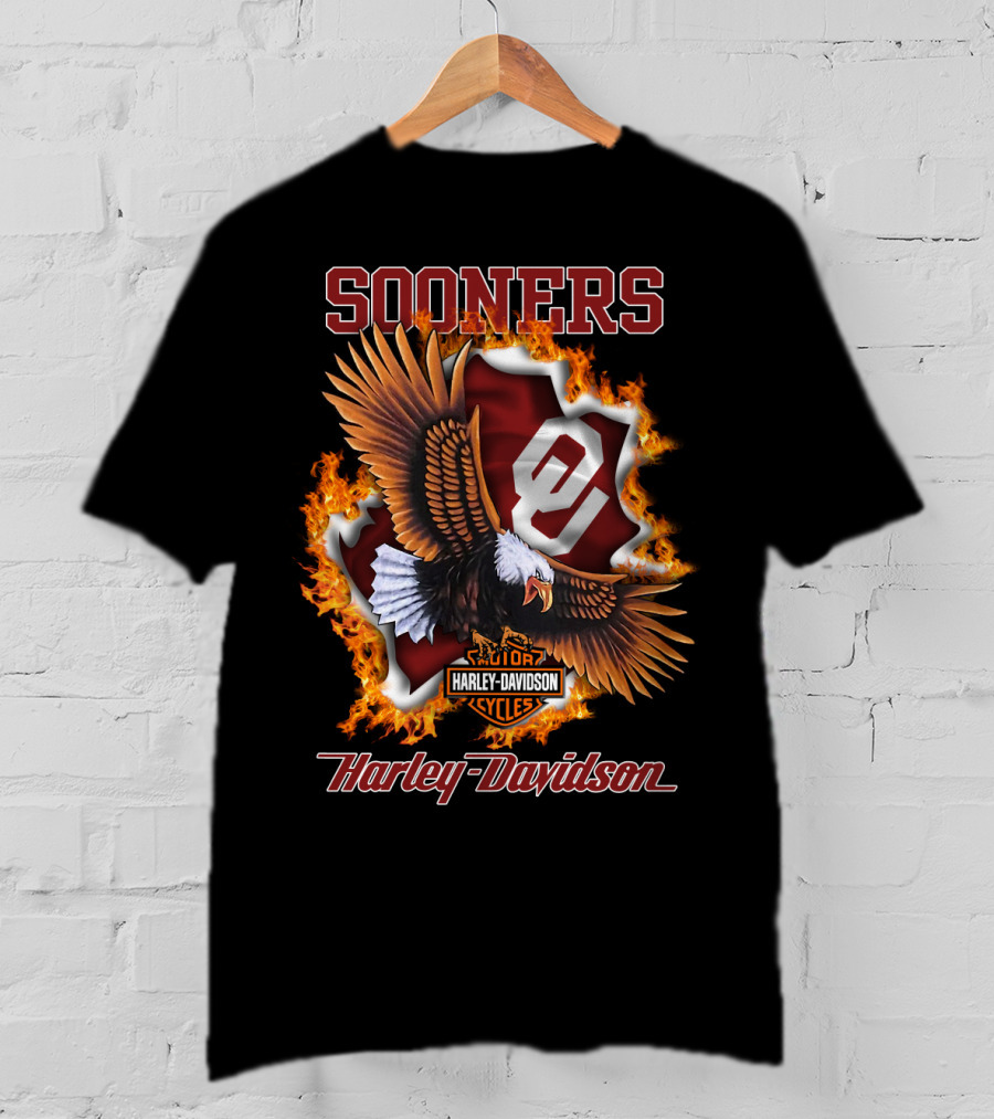 Sooners Harley Davidson Cycles Eagle Oklahoma T-Shirt