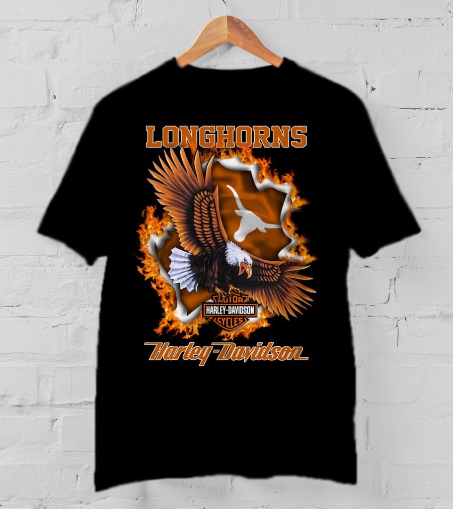 Longhorns Harley Davidson Ncaa Texas Longhorns Eagle T-Shirt