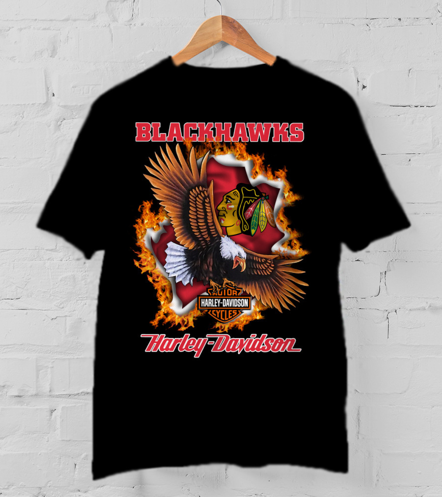Blackhawks Harley Davidson Cycles Eagle T-Shirt