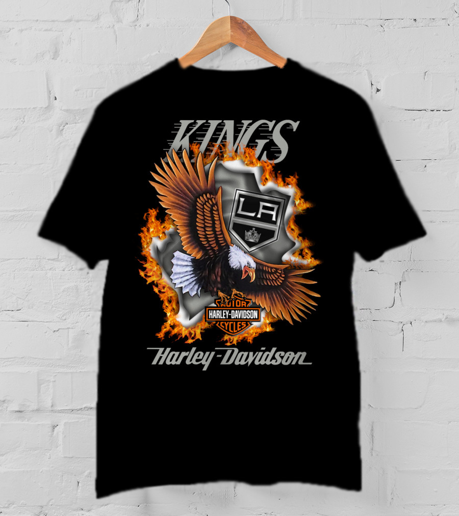 Harley Davidson Los Angeles Kings Nhl Eagle Flame T-Shirt