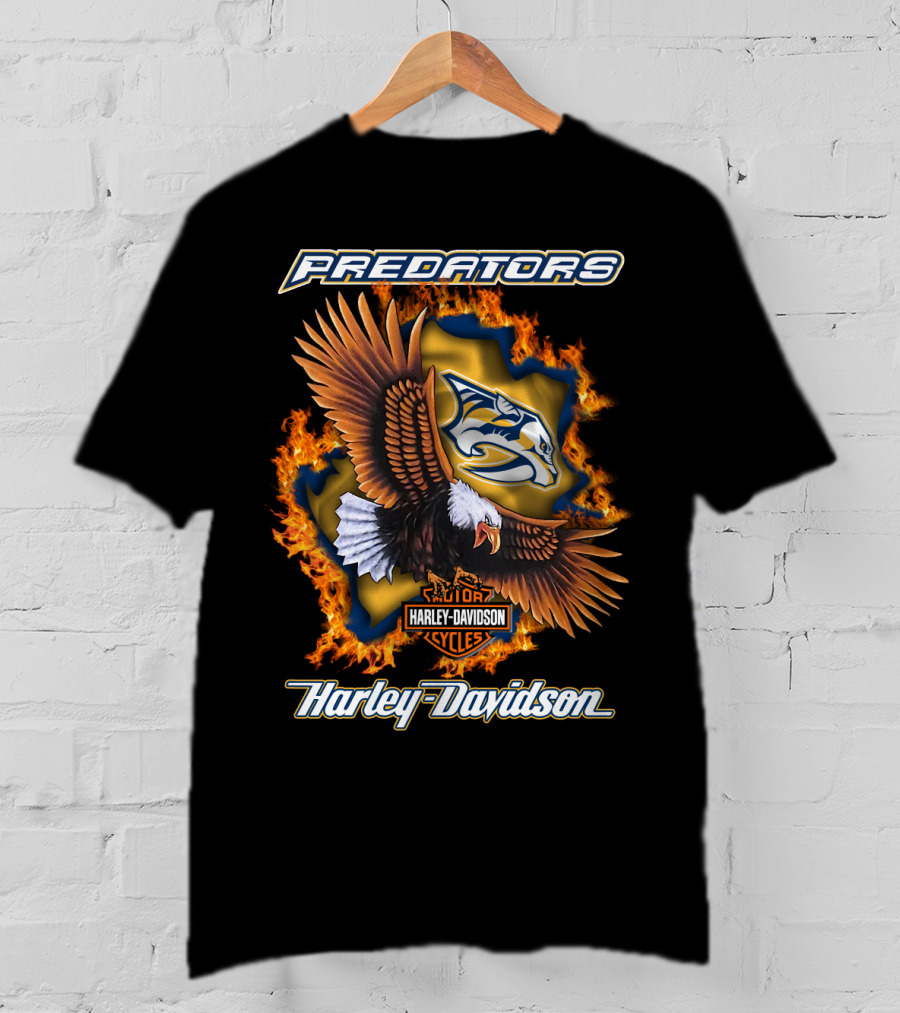 Predators Harley Davidson Nashville Cycles Nhl Eagle T-Shirt