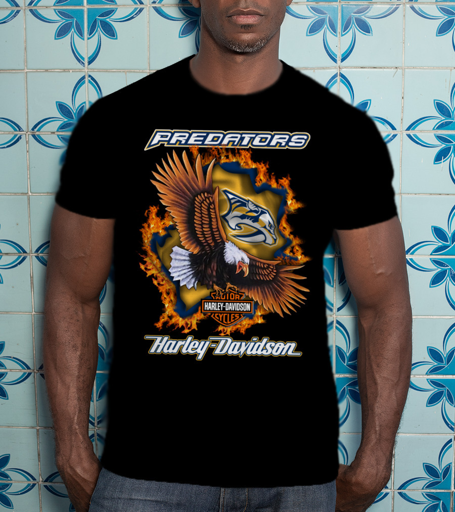 Predators Harley Davidson Nashville Cycles Nhl Eagle T-Shirt