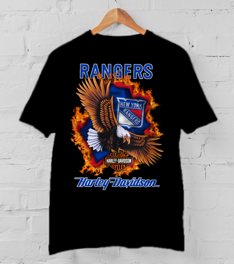 Rangers New York Rangers Harley Davidson Eagle T-Shirt