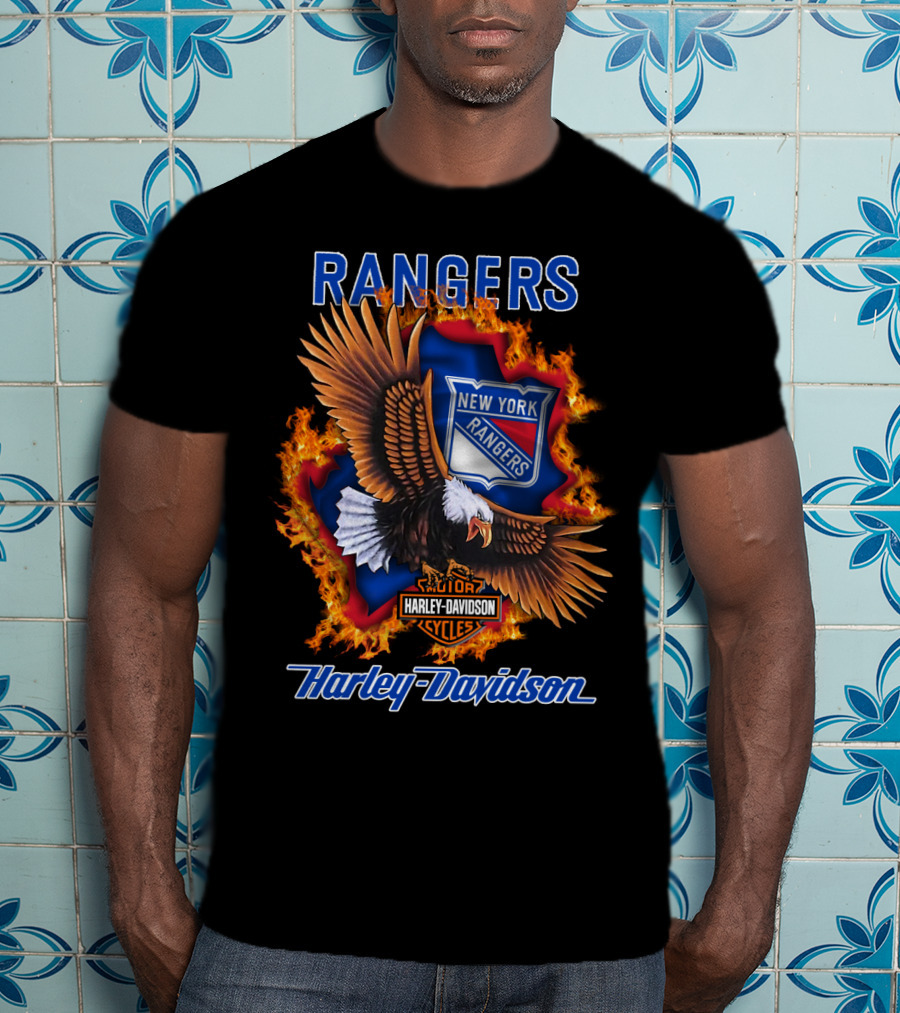 Rangers New York Rangers Harley Davidson Eagle T-Shirt
