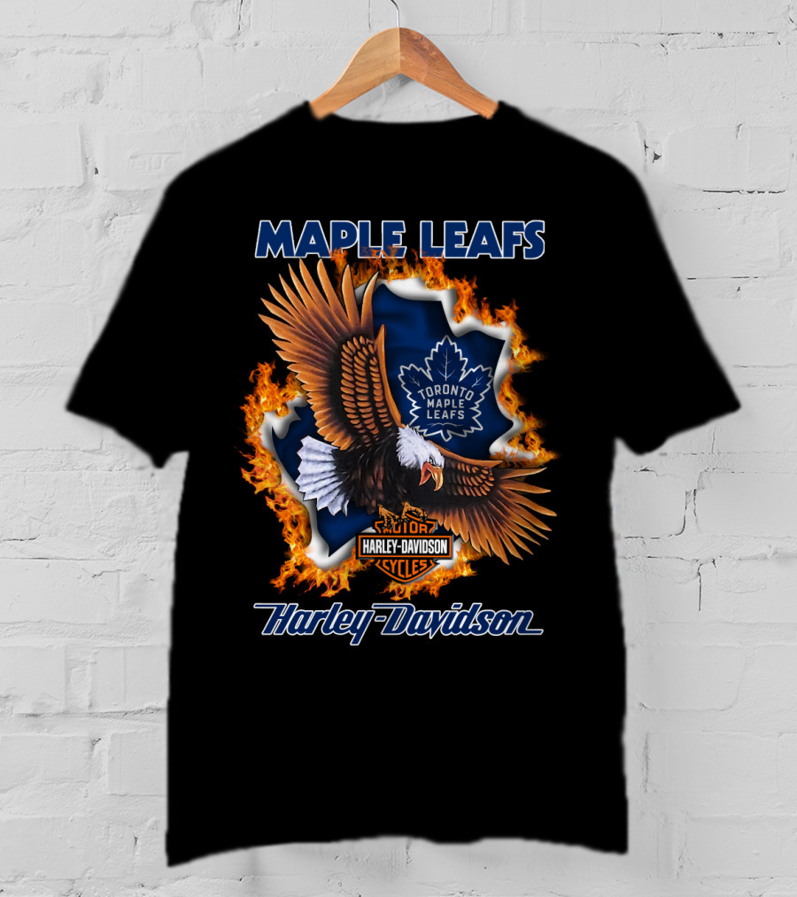 Maple Leafs Toronto Maple Leafs Harley Davidson Cycles T-Shirt