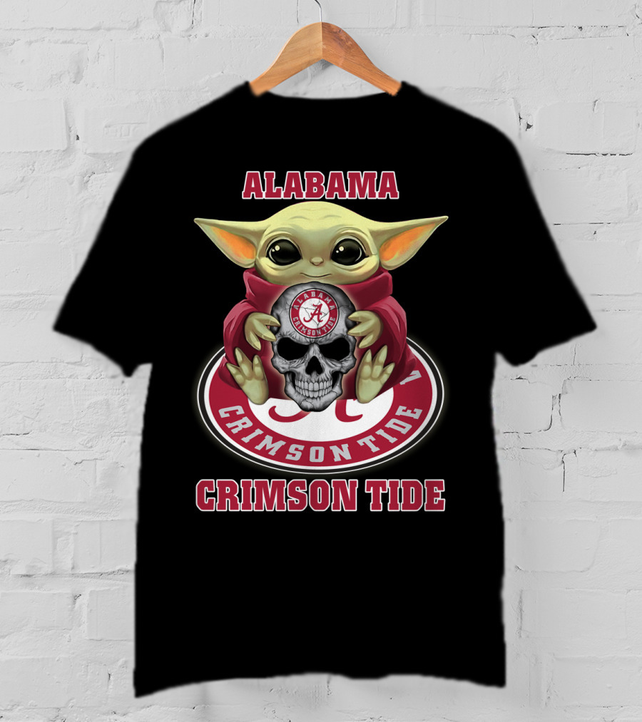 Alabama Crimson Tide Yd1404 Baby Alien Holding Skull T-Shirt