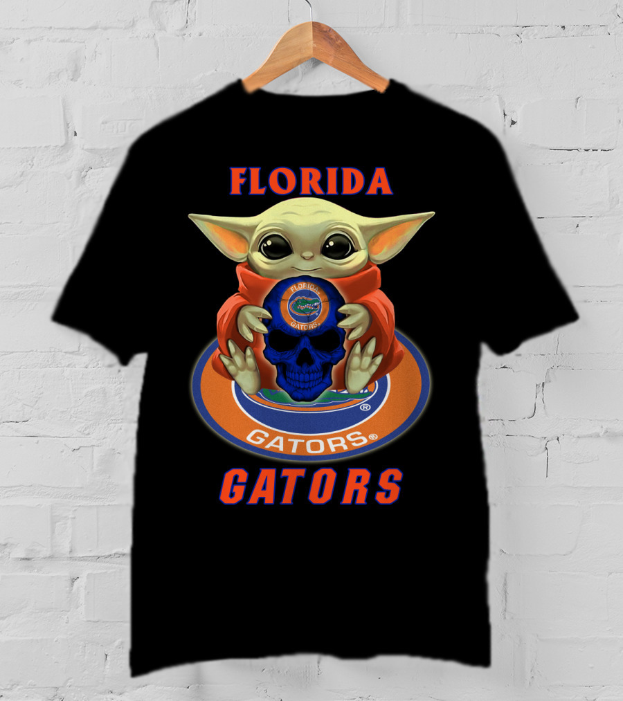 Florida Gators Baby Alien With Skull And Gators T-Shirt