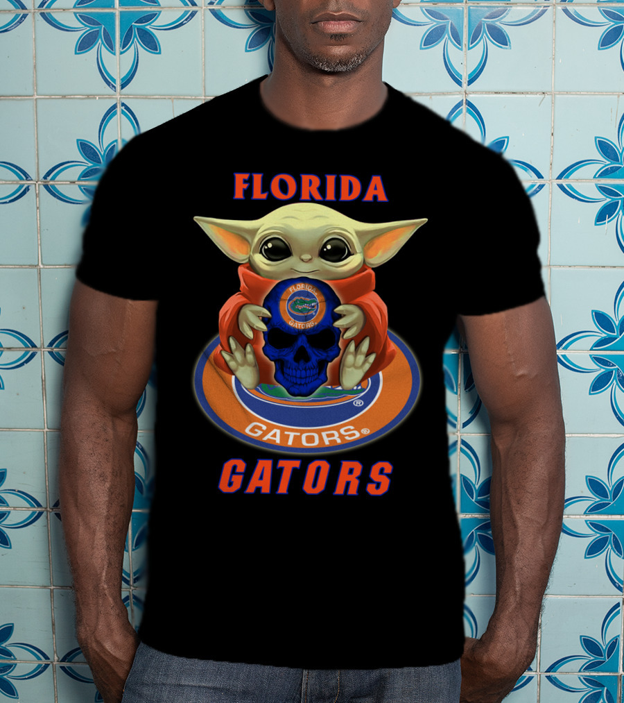 Florida Gators Baby Alien With Skull And Gators T-Shirt