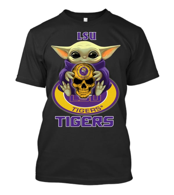 Lsu Tigers Baby Yoda Skull T-Shirt
