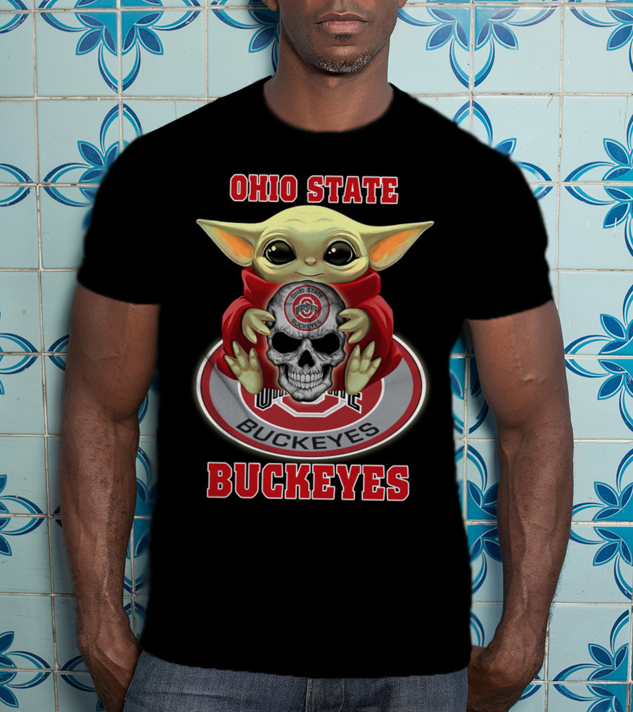Ohio State Buckeyes Yoda Holding Skull T-Shirt