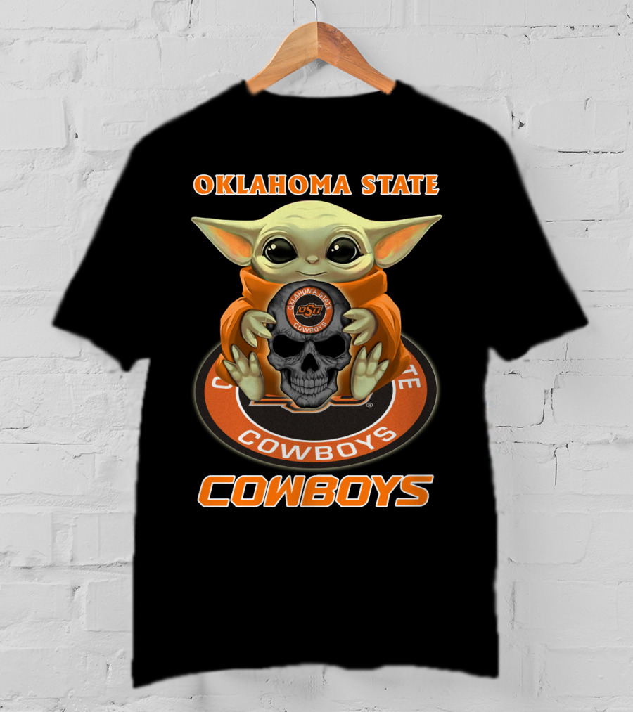 Oklahoma State Cowboys Baby Alien Holding Osu Skull T-Shirt