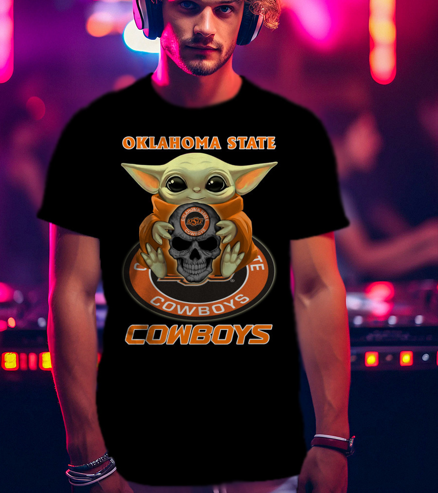 Oklahoma State Cowboys Baby Alien Holding Osu Skull T-Shirt