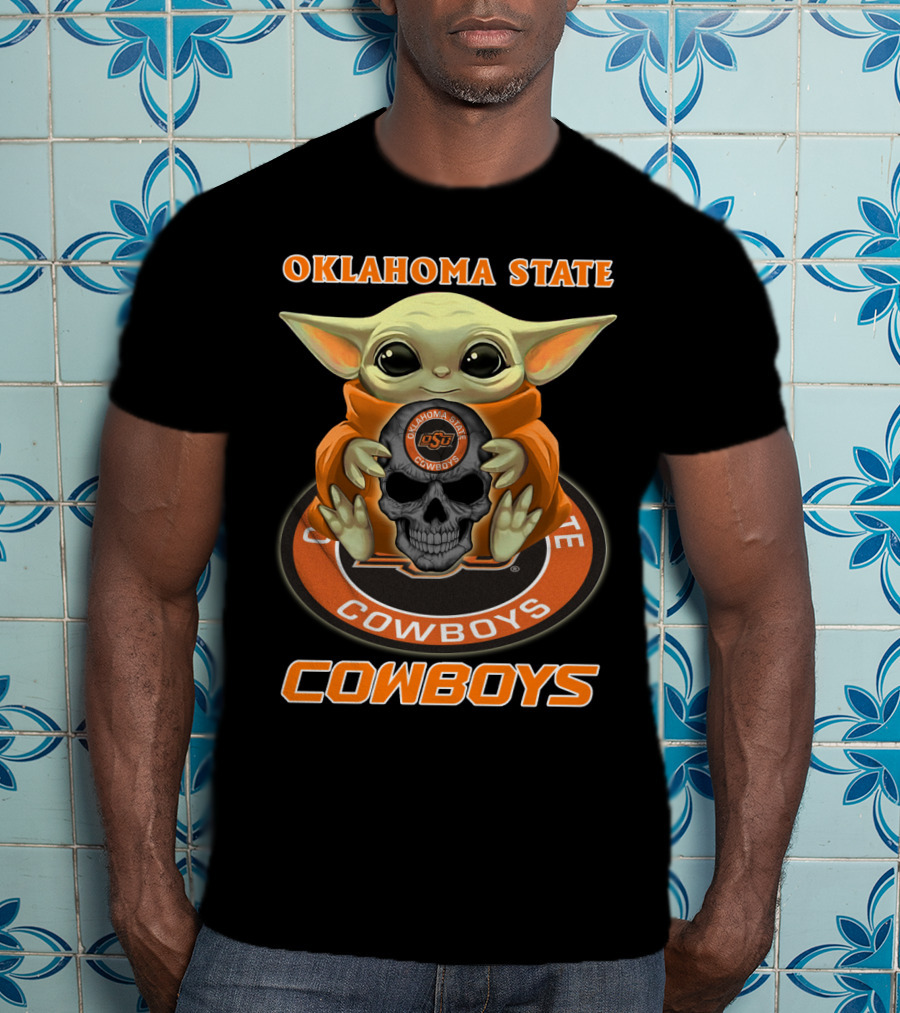 Oklahoma State Cowboys Baby Alien Holding Osu Skull T-Shirt