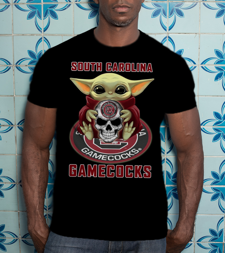South Carolina Gamecocks Yd1404 Baby Alien Skull Circle T-Shirt