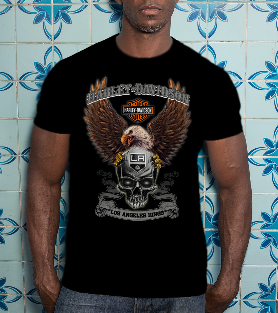 Harley Davidson Los Angeles Kings Eagle Skull T-Shirt