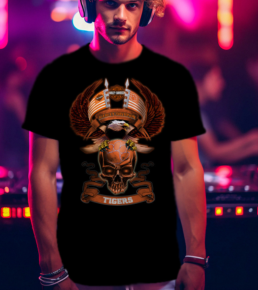 Harley Davidson Motorcycles Skull Eagle Tigers Hd2105 T-Shirt