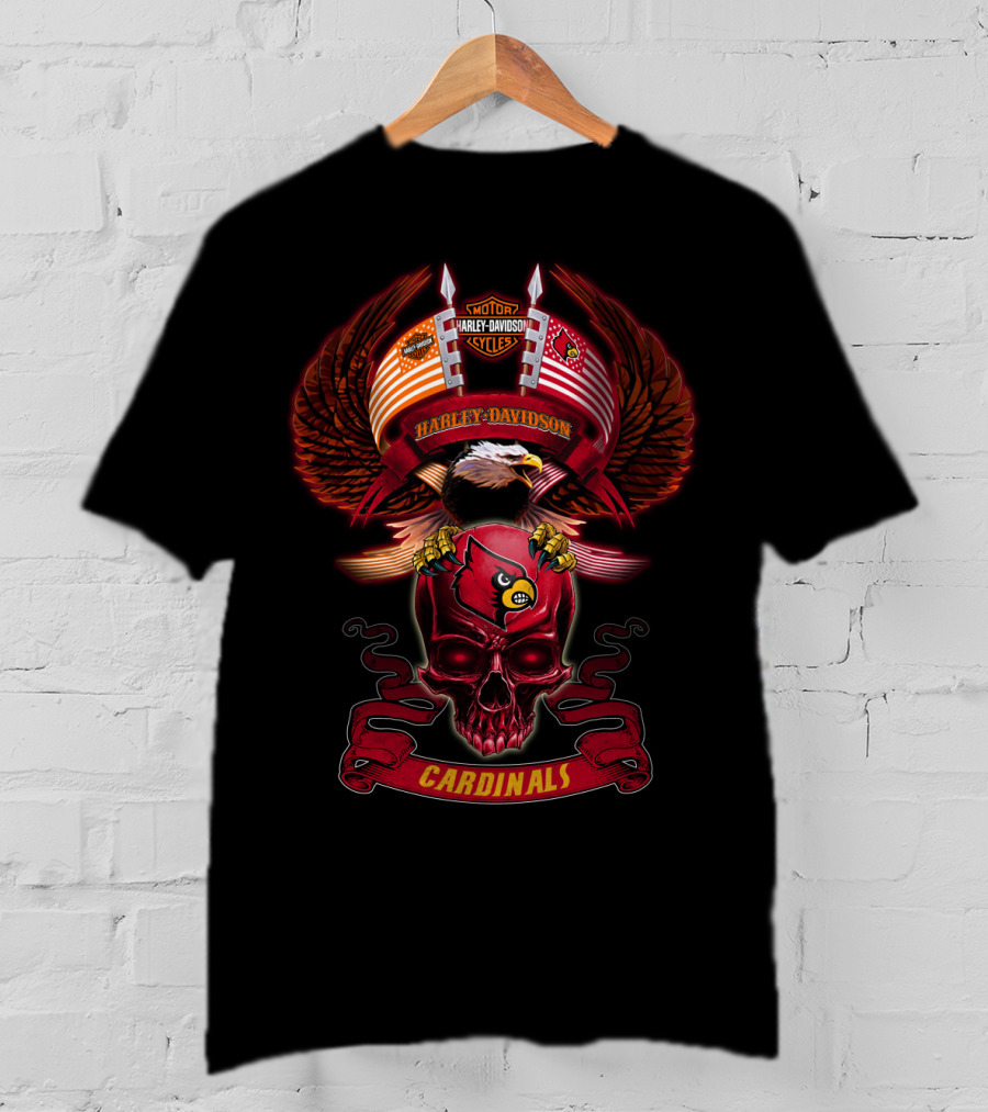 Motor Harley Davidson Cycles Harley Davidson Eagles Louisville Cardinals T-Shirt