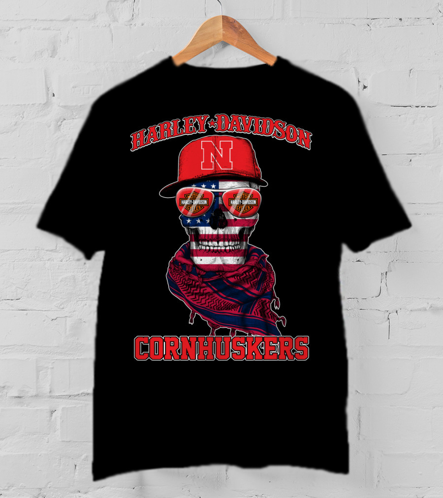 Harley Davidson Cornhuskers N Nebraska Usa T-Shirt