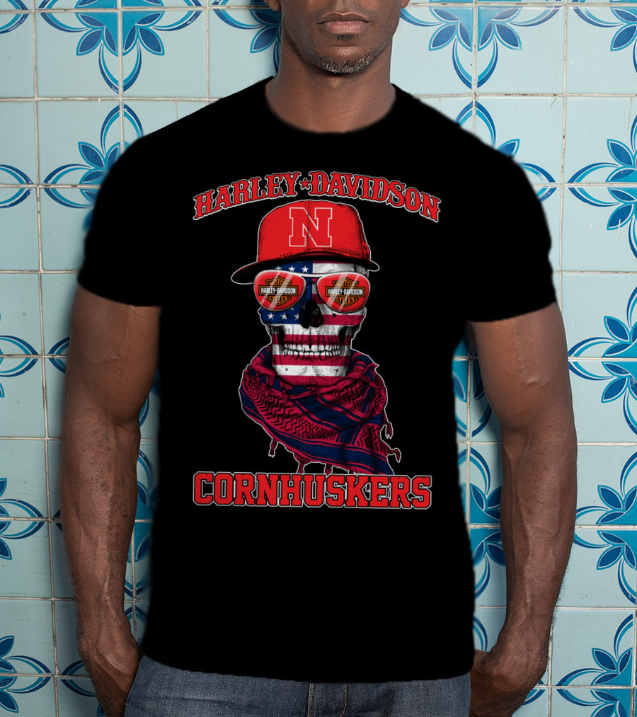 Harley Davidson Cornhuskers N Nebraska Usa T-Shirt