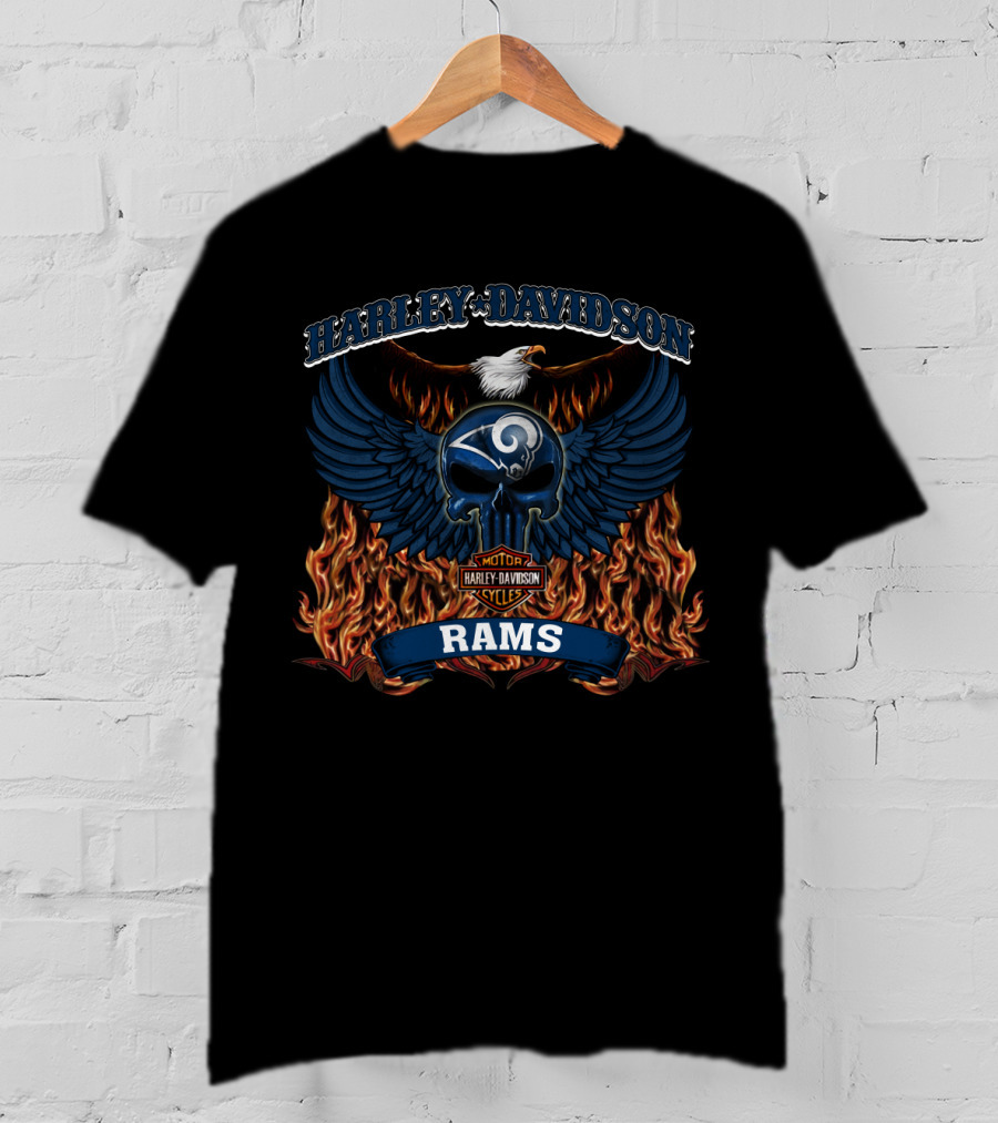 Harley Davidson Los Angeles Rams Nfl Motorcycles T-Shirt
