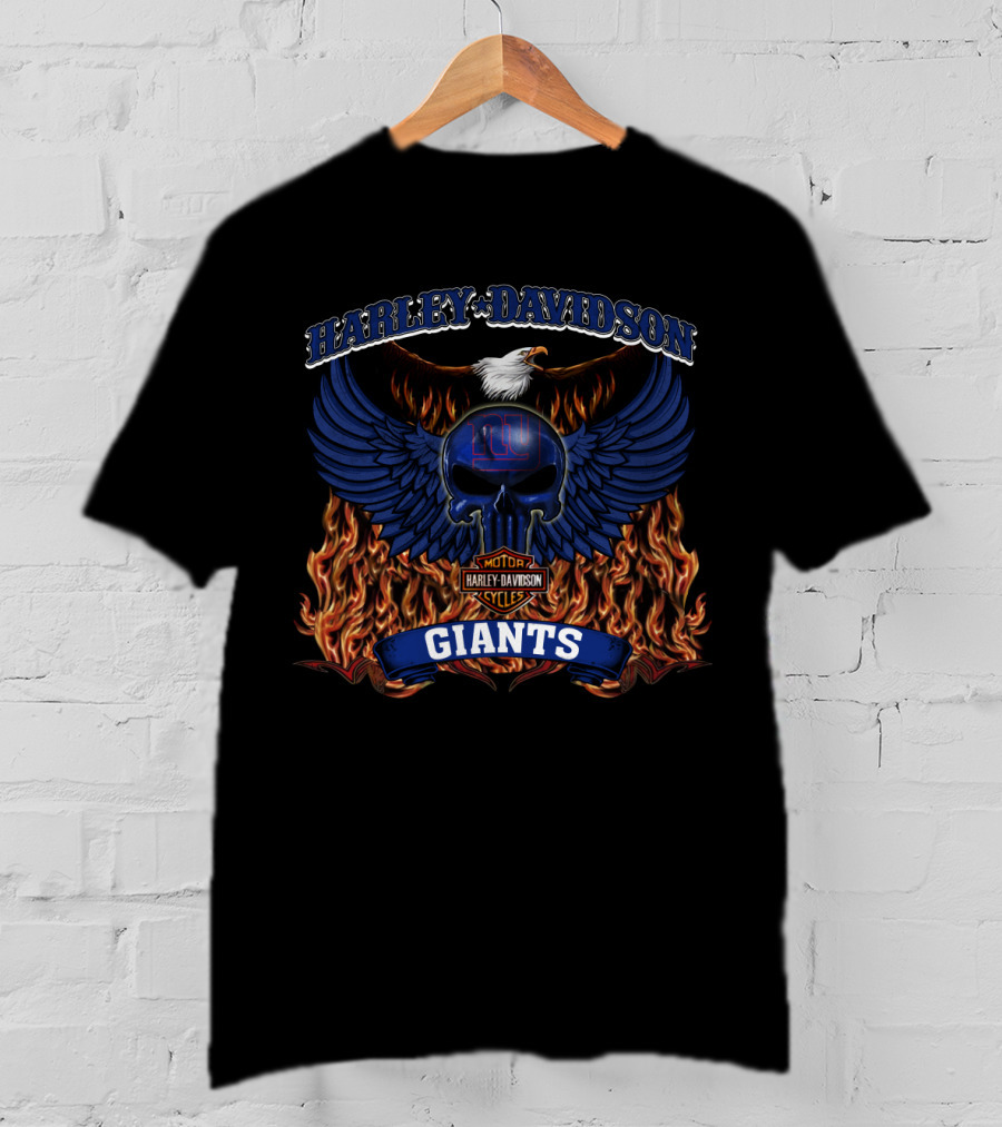 Harley Davidson Motorcycles New York Giants Nfl T-Shirt