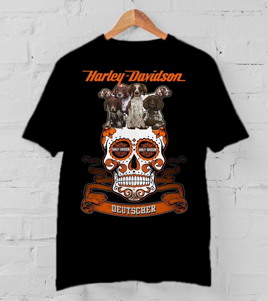 Harley Davidson Deutscher Hl Dog German Shorthaired Pointer T-Shirt