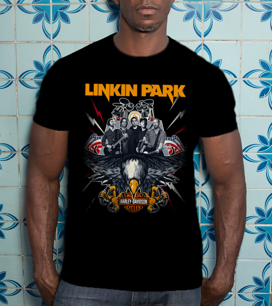 Linkin Park Harley Davidson Motor Cycles Band T-Shirt
