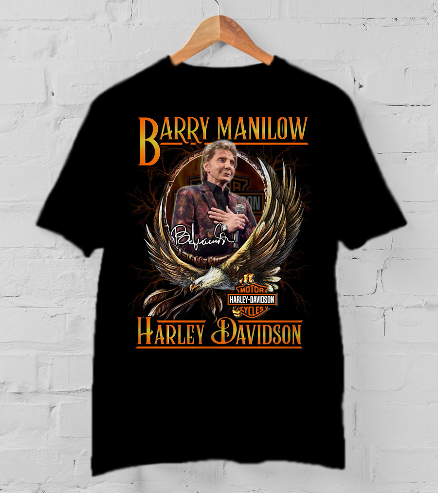 Barry Manilow Harley Davidson Motor Cycles Eagle T-Shirt