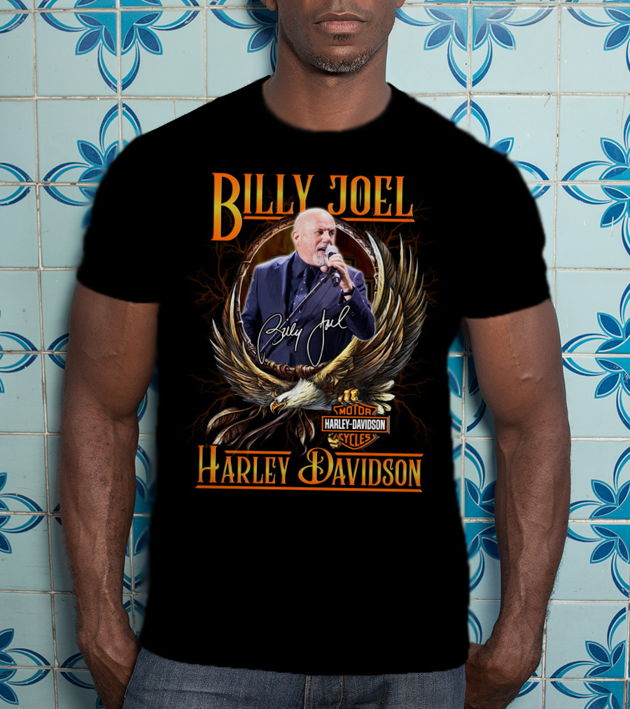 Billy Joel Harley Davidson Motorcycles Eagle T-Shirt