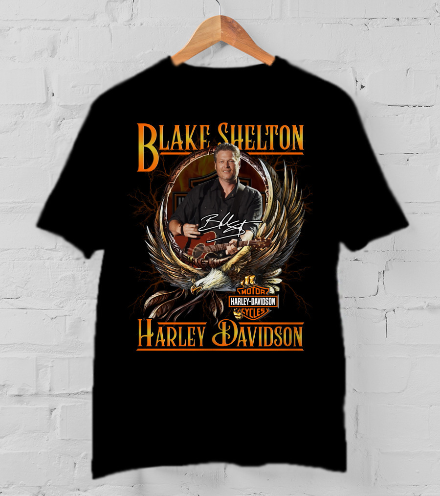 Blake Shelton Harley Davidson Motor Cycles T-Shirt