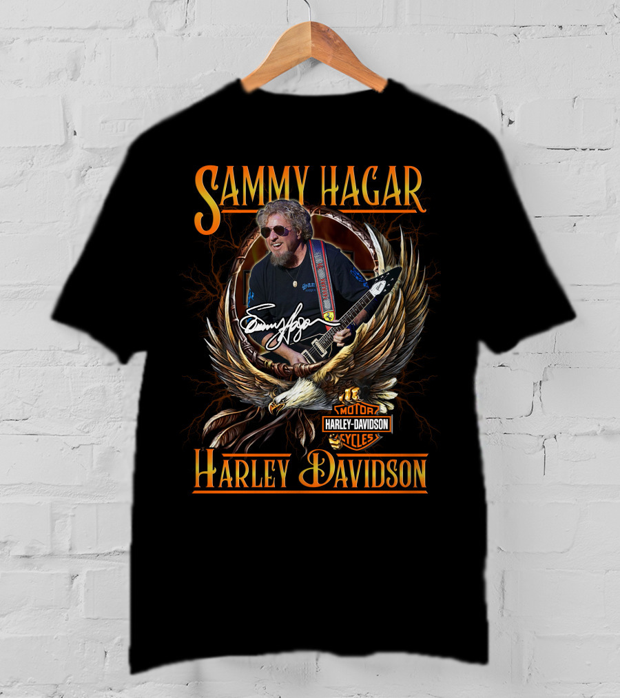 Sammy Hagar Harley Davidson Motor Cycles Eagle Guitar T-Shirt